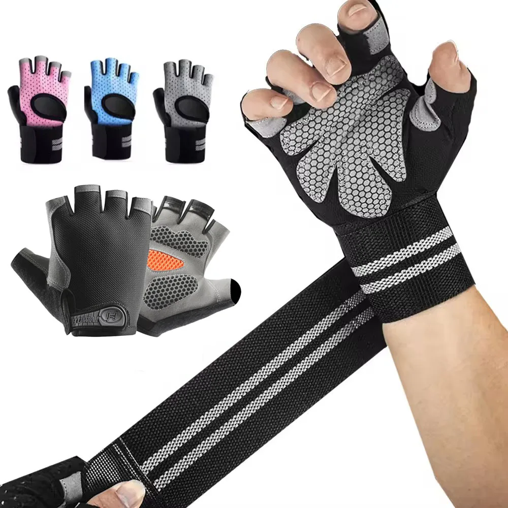 1Pair Half Finger Gym Fitness  - Crossfit Training Gear ulasan dan harga