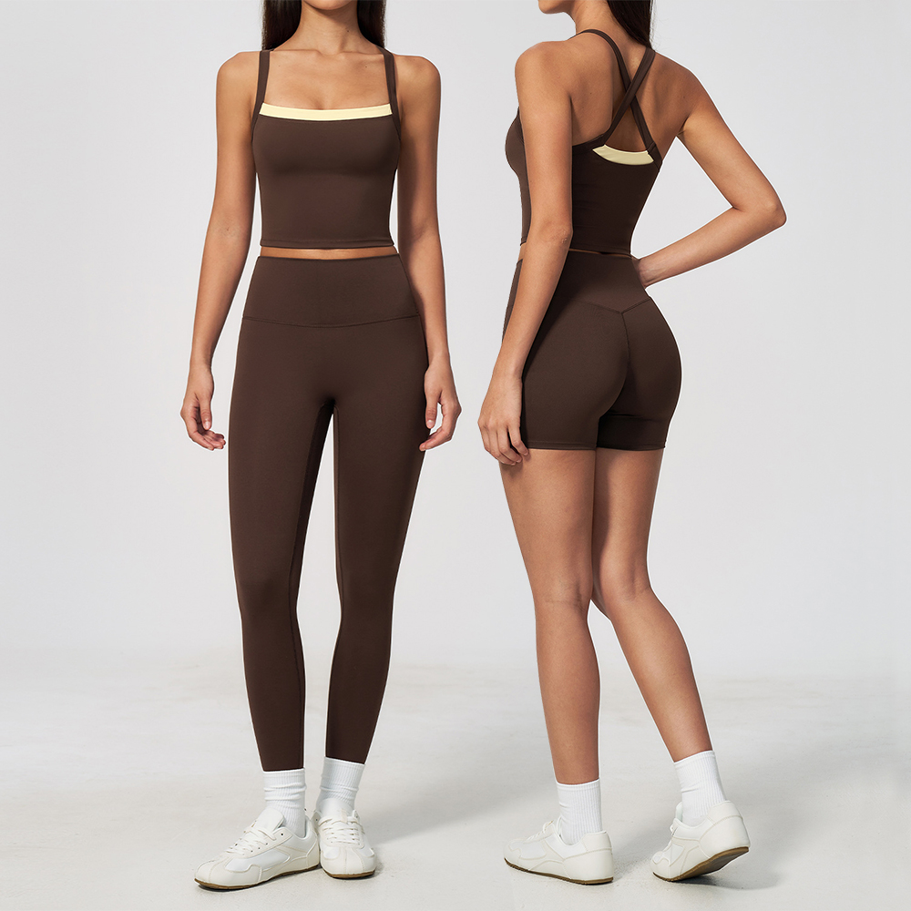 Yoga Set 2pcs Women Gym Set Ba - Crossfit Vest ulasan dan harga
