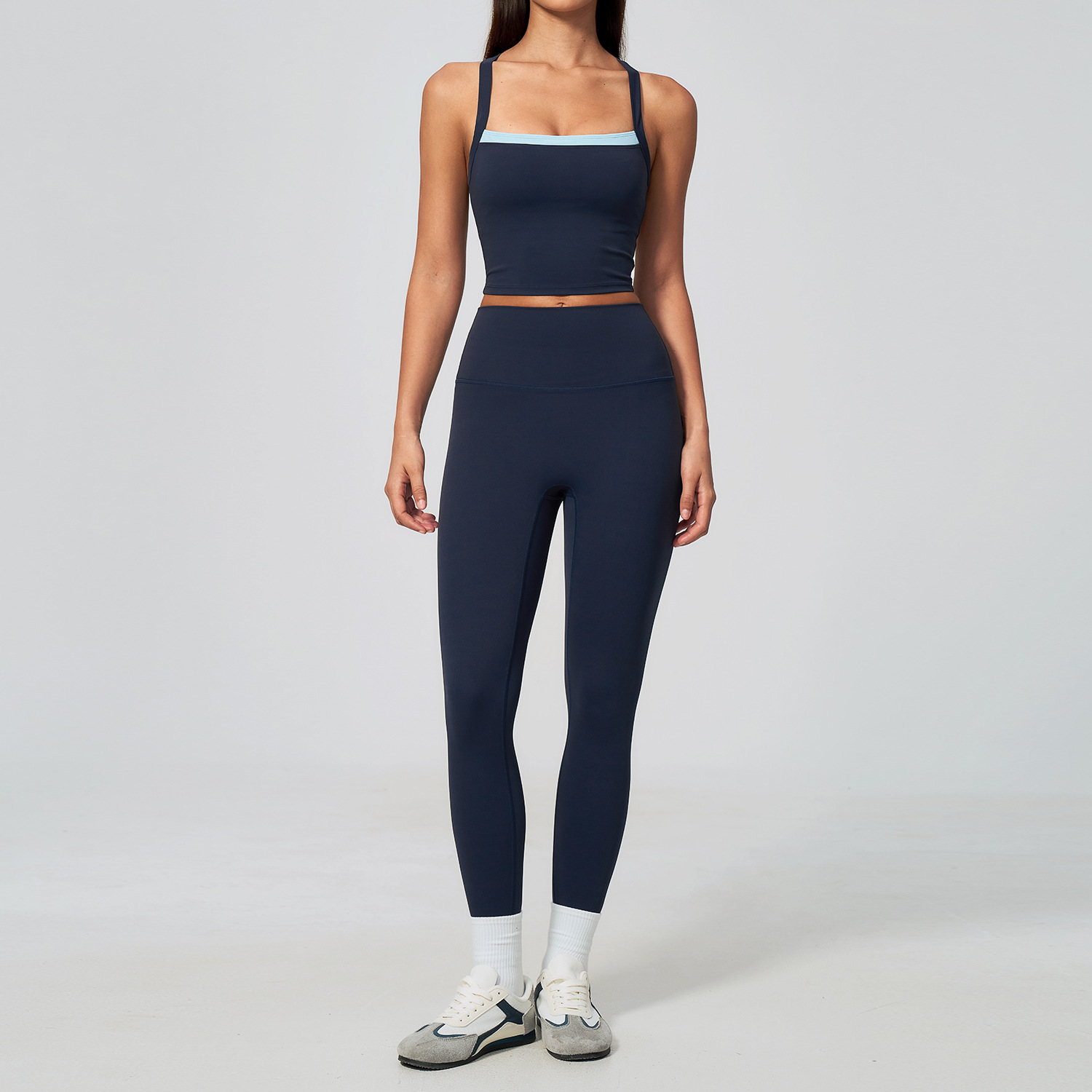 Yoga Set 2pcs Women Gym Set Ba - Crossfit Vest ulasan dan harga