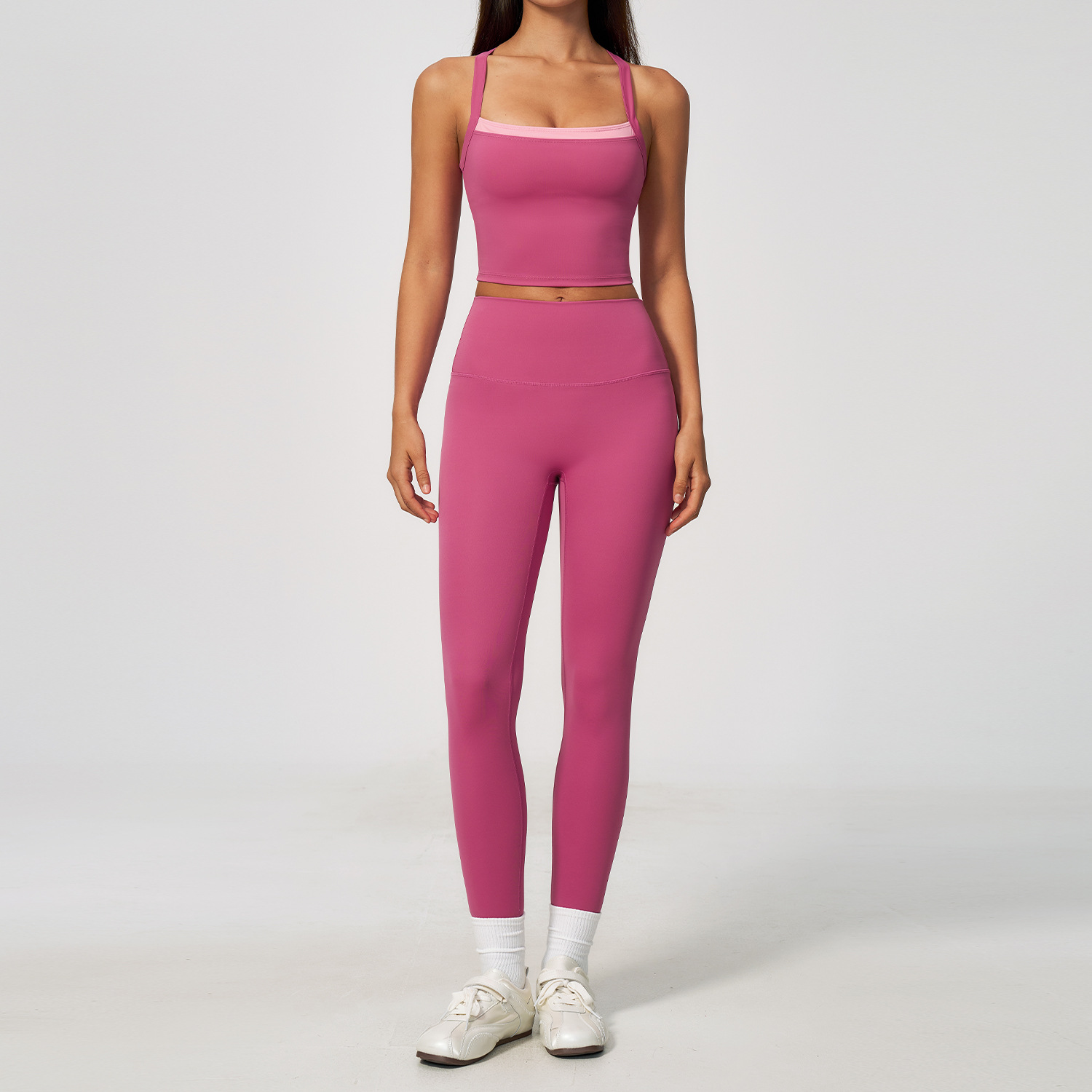 Yoga Set 2pcs Women Gym Set Ba - Crossfit Vest ulasan dan harga