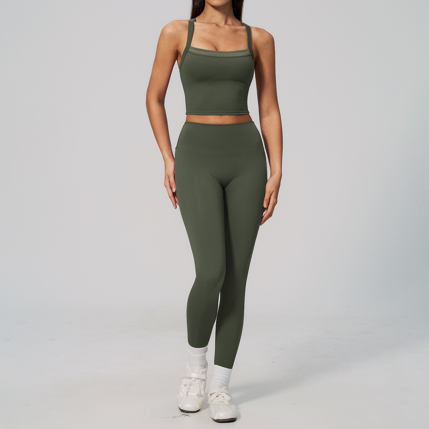 Yoga Set 2pcs Women Gym Set Ba - Crossfit Vest ulasan dan harga