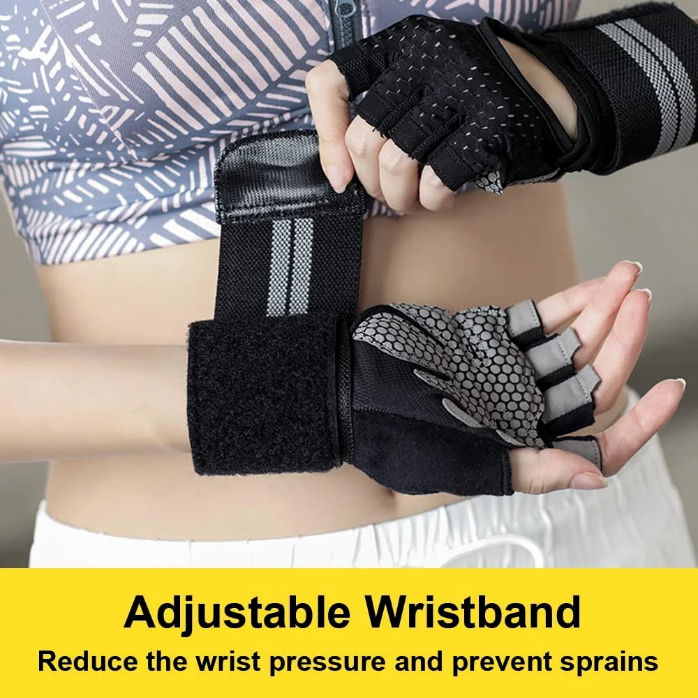 1Pair Half Finger Gym Fitness  - Crossfit Training Gear ulasan dan harga